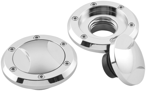 Bikers Choice - Bikers Choice Stroker Ratcheting Gas Cap - Single Non-Vented - Left - Chrome - 482535