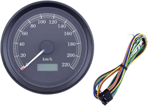 Drag Specialties - Drag Specialties Programmable 3-3/8in. Electronic Speedometer - 220kmh - 2210-0503