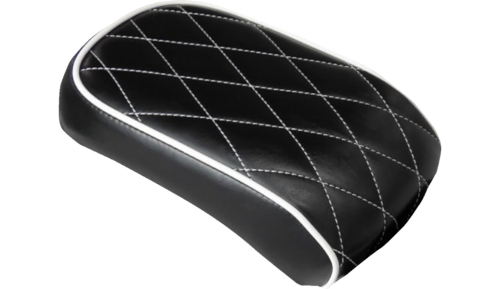 Le Pera - Le Pera Bare Bones Diamond Pillion Pad - White Stitching and Piping - LXE-007PDMWTP
