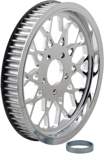 Belt Drives Ltd - Belt Drives Ltd Polished 1 1/2in. Rear Belt Pulley - Mesh - 65T - RPMS-65
