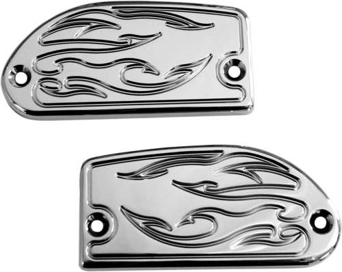Baron Custom Accessories - Baron Custom Accessories Master Cylinder Covers - Flame - Chrome - BA-7629-03
