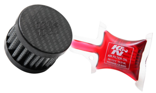 K&N Engineering - K&N Engineering Rubber Base Crankcase Vent Filter - 3/8in. Flange - Carbon Fiber Custom Top - 62-1570