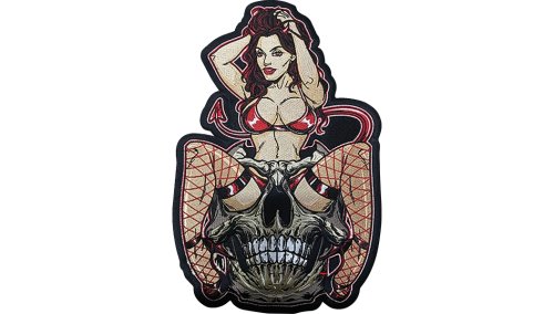 Lethal Threat - Lethal Threat Devil Girl Embroidered Patch - , 8.6in. W x 13.3in. L - LT30251
