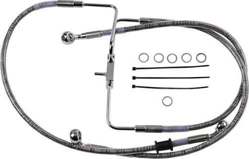 Drag Specialties - Drag Specialties Extended Stainless Steel Front Brake Line Kit - Clear Coated - 35in. - 1741-5848