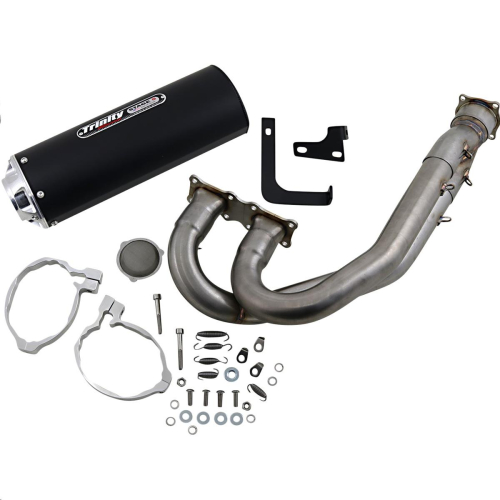 Trinity Racing - Trinity Racing Stage 5 Dual Exhaust System - Black - TR-4177F-BK