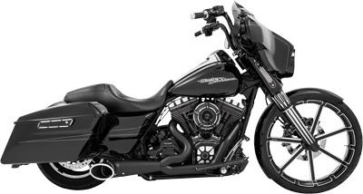 Freedom Performance - Freedom Performance 2-Into-1 Turnout Exhaust System - Black with Sculpted Black Tip - HD00510