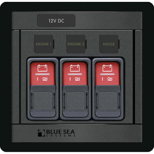 Blue Sea Systems - Blue Sea 1148 Remote Control Panel w/(3) 2145 Remote Control Contura Switch