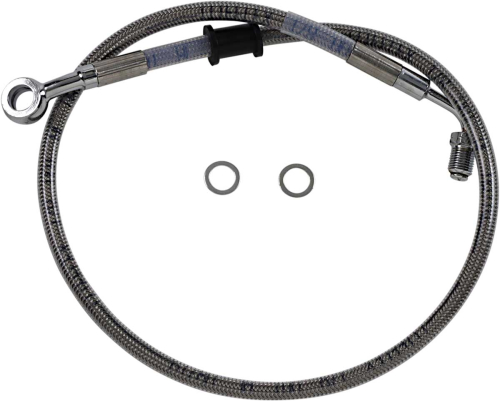 Drag Specialties - Drag Specialties Standard Length Upper Front Stainless Steel Brake Line Kit - Clear - 1741-5788
