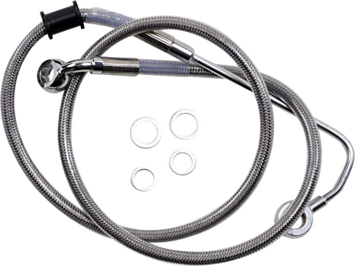 Drag Specialties - Drag Specialties Extended Stainless Steel Front Brake Line Kit - Clear Coated - 38in. - 1741-5766