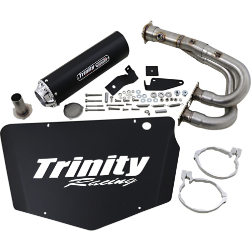 Trinity Racing - Trinity Racing Single 5 Stinger Exhaust System - Black Muffler - TR-4172F-BK