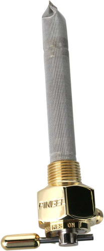 Pingel - Pingel Power-Flo Fuel Valve - 3/8in. NPT Hex - 180 Deg. Outlet Facing Inward - Old School Brass - 6211-BH