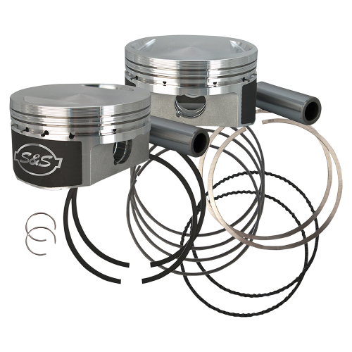 S&S Cycle - S&S Cycle Forged Piston Kit (Flat Top) for 1250cc Motor - Standard Bore 3.5625in., Compression 10.3:1 - 920-0070