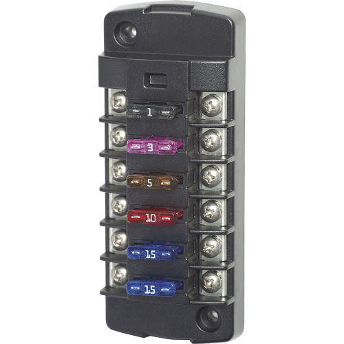 Blue Sea Systems - Blue Sea 5037 ST Blade Fuse Block w/o Cover - 6 Circuit Independent w/o Negative Bus