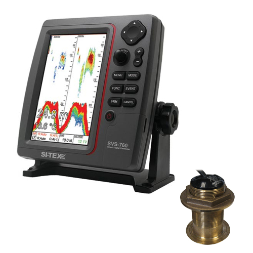 SI-TEX - SI-TEX SVS-760 Dual Frequency Sounder 600W Kit w/Bronze 12 Degree Transducer
