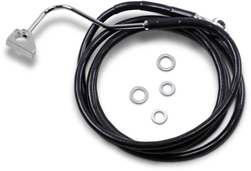 Drag Specialties - Drag Specialties Extended Stainless Steel Front Brake Line Kit - Black Vinyl Coated - 74-1/2in. - 1741-3999
