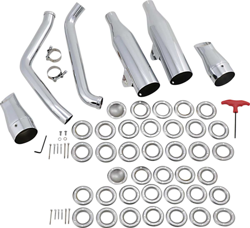 SuperTrapp - SuperTrapp 2-Into-2 Staggered Internal Disc Exhaust System - Chrome - 628-78060