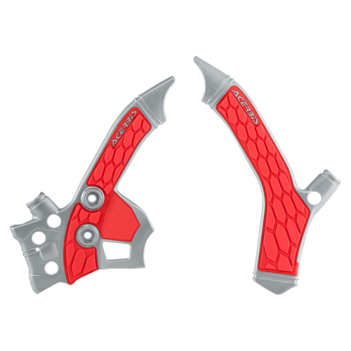 Acerbis - Acerbis X-Grip Frame Guards - Silver/Red - 2726851418