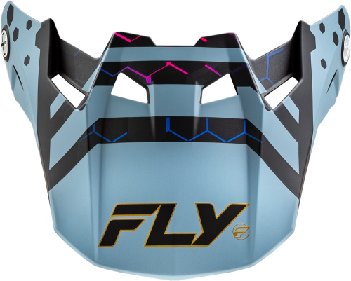 Fly Racing - Fly Racing Visor for Formula CC Tektonic Helmets - Matte Black/Slate/Blue - Md/Lg - 73-4344