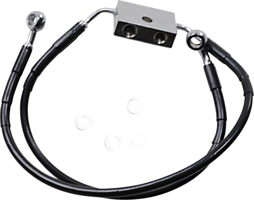 Drag Specialties - Drag Specialties Standard Length Front Stainless Steel Brake Line Kit - Black Vinyl - 1741-5287