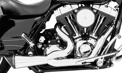Freedom Performance - Freedom Performance 2 Into 1 Shorty Exhaust System - Chrome/Black Sculpted Tip - HD00842