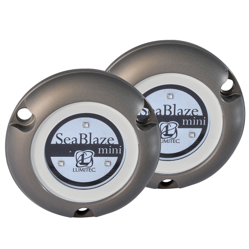 Lumitec - Lumitec SeaBlaze Mini Underwater Light - Pair - Brushed Finish - White Non-Dimming