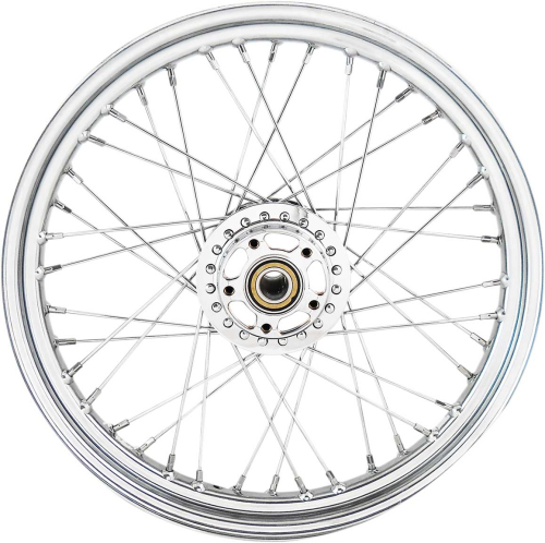 Drag Specialties - Drag Specialties Laced 40 Spoke Front Wheel - 19x2.5 - Chrome (Single Disc) - 0203-0629