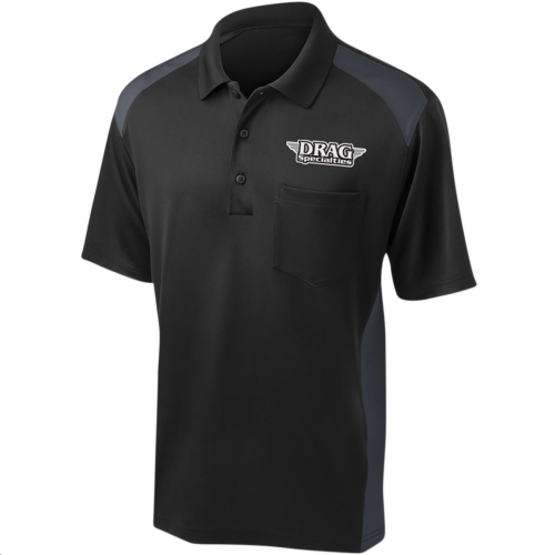 Throttle Threads - Throttle Threads Polo Shirt - DRG30CS416BCHLG - Black/Charcoal - Large