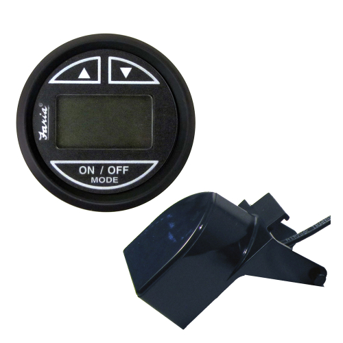 Faria Beede Instruments - Faria Euro Black 2" Depth Sounder w/Transom Mount Transducer