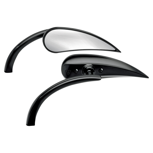 Arlen Ness - Arlen Ness Micro Die-Cast Rad II Teardrop Mirror - Right - Black - 13-401