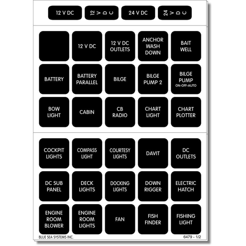 Blue Sea Systems - Blue Sea 4216 Square Format Label Set - 60