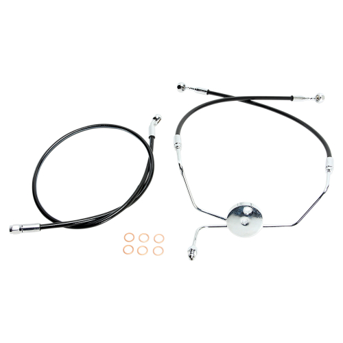Magnum - Magnum Black Coated XR Stainless Front Brakeline Kit - 33in. Upper Brake Length - SBC1304-33