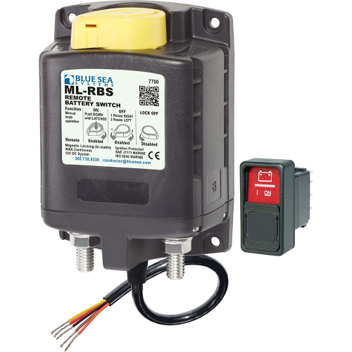 Blue Sea Systems - Blue Sea  7700 ML-Series Remote Battery Switch w/Manual Control 12VDC