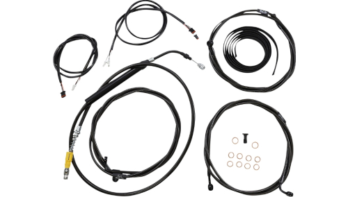 LA Choppers - LA Choppers Complete Plug and Play Cable Kit - 15in.-17in. - ABS - Black - LA-8058KT3-16B
