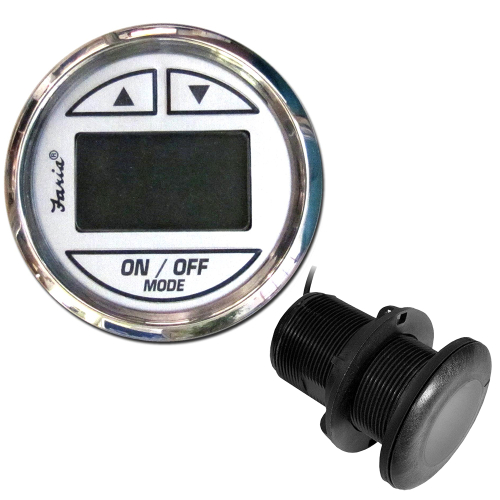 Faria Beede Instruments - Faria Chesapeake White SS 2" Depth Sounder w/Thru-Hull Transducer
