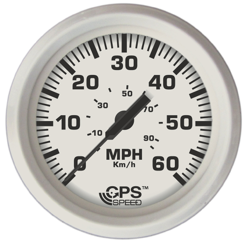 Faria Beede Instruments - Faria Dress White 4" GPS Speedometer - 60 MPH