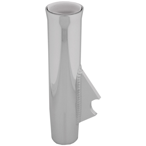 TACO Marine - TACO Flared Weld-On Rod Holder 9-3/4"L x 1-3/4"ID - White Liner Polished Finish - 3/8" Coped Blade