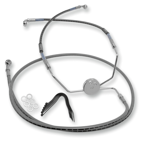 Russell - Russell Braided Front Brake Line Kit - 25in. Upper Length - Stainless - R08749DS