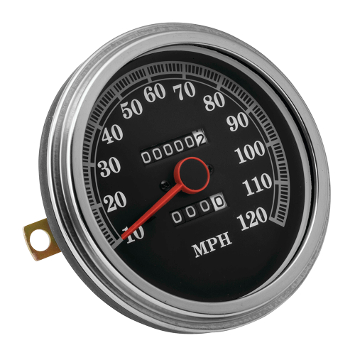 Bikers Choice - Bikers Choice 5in. FL Type Speedometer - 2240:60 Ratio Front Wheel Drive and Read Switch - 120 mph Black Face - 490043