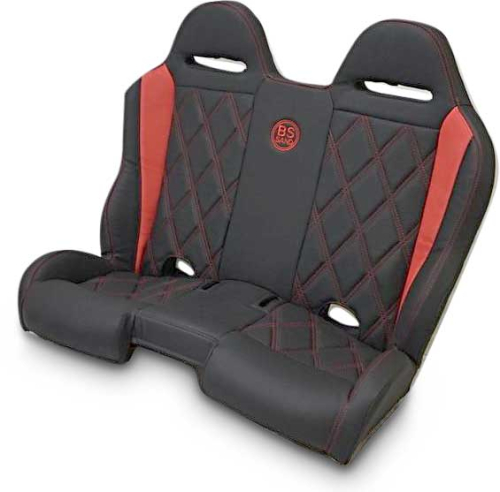 BS Sand - BS Sand Performance Front/Rear Bench Seat - Diamond - Black/Red - PEBEDOBDC