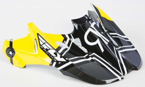Fly Racing - Fly Racing Visor for Kinetic Pro 2016 Rockstar Helmets - Black/Yellow/White - 73-3284