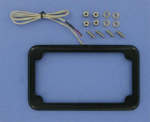 Cycle Visions - Cycle Visions Beveled License Plate Frame - Black Powder Coat with Plate Lights - CV-4616B