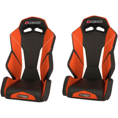 Beard Seats - Beard Seats Torque V2 Front Seats (Pair) - Black/Orange - 852-535