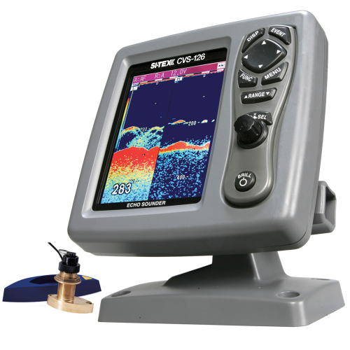 SI-TEX - SI-TEX CVS-126 Dual Frequency Color Echo Sounder w/B744V Thru-Hull Transducer