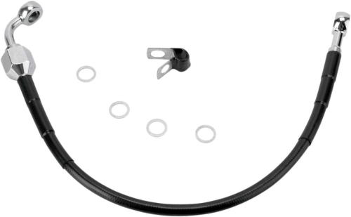 Drag Specialties - Drag Specialties Standard Length Rear Stainless Steel Brake Line Kit - Black Vinyl - 640111-BLK