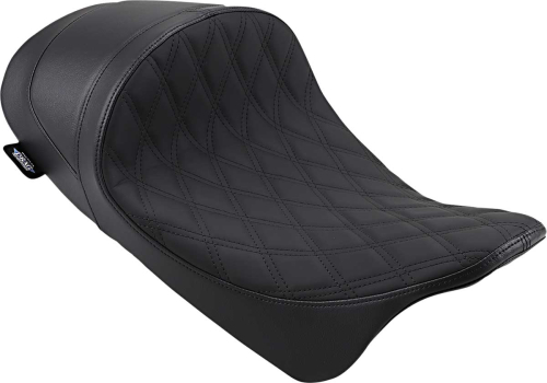 Drag Specialties - Drag Specialties EZ-On Mount Low-Profile Double Diamond Solo Seats - Black Thread - 0801-1252