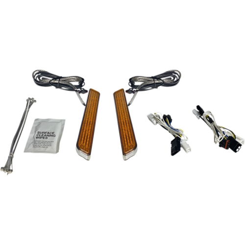 Custom Dynamics - Custom Dynamics LED Front Fork Lightz - Amber Lens/Chrome Finish - CD-FORK-BCM-AC