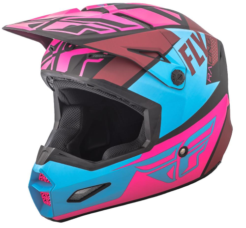 Fly Racing - Fly Racing Elite Guild Youth Helmet - 73-8609-1-YS - Matte Neon Pink/Blue/Black - Small