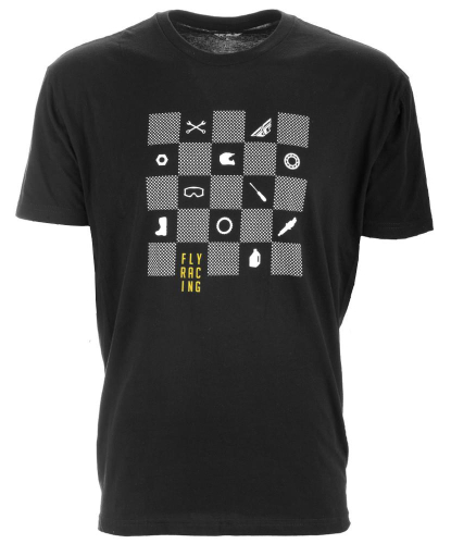 Fly Racing - Fly Racing Checkers T-Shirt  - 352-1040X - Black - X-Large