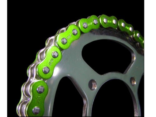 EK Chain - EK Chain Rivet Connecting Link for 530 ZVX3 NX-Ring Chain - Metallic Green - EK 530ZVX3 CL MG RVT MLJ
