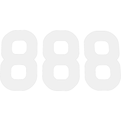 N-Style - N-Style Pros Stick-On Number - 8in. - No.8 - White - N-8W